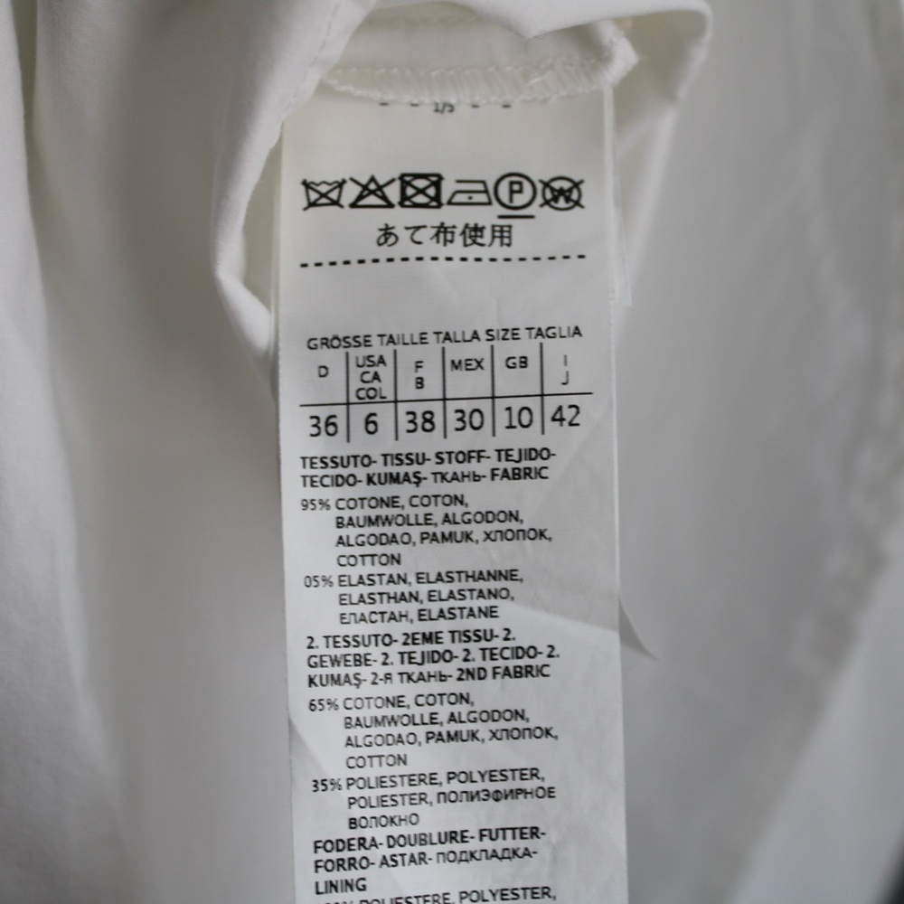 Marella White Mastice Long Sleeve Belted Shirt Dress Size 6 / Small - Picture 5 of 10